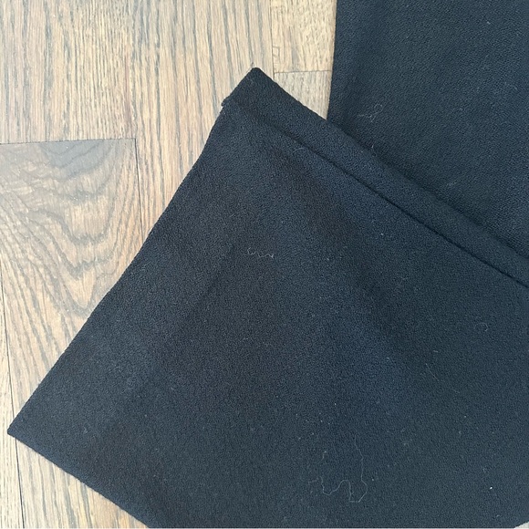 SOLD Eileen Fisher 100% Wool Boucle Knit High Waist Straight Leg Pant Black M - Picture 4 of 9